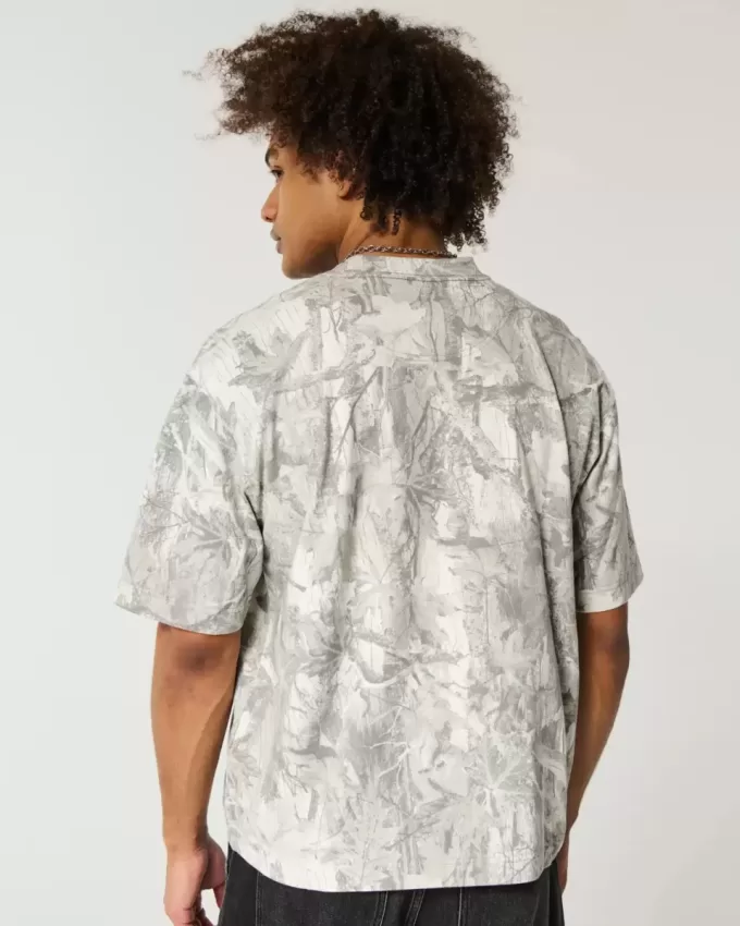 Tricou Boxy Heavyweight Crop Camo Crew Tricou Boxy Heavyweight Crop Camo Crew