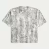 Tricou Boxy Heavyweight Crop Camo Crew Tricou Boxy Heavyweight Crop Camo Crew