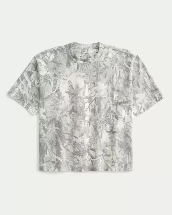Tricou Boxy Heavyweight Crop Camo Crew Tricou Boxy Heavyweight Crop Camo Crew