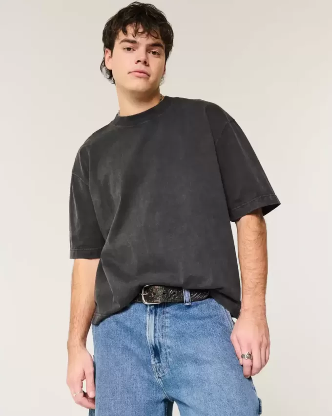 Tricou Boxy Heavyweight Crop Crew Tricou Boxy Heavyweight Crop Crew