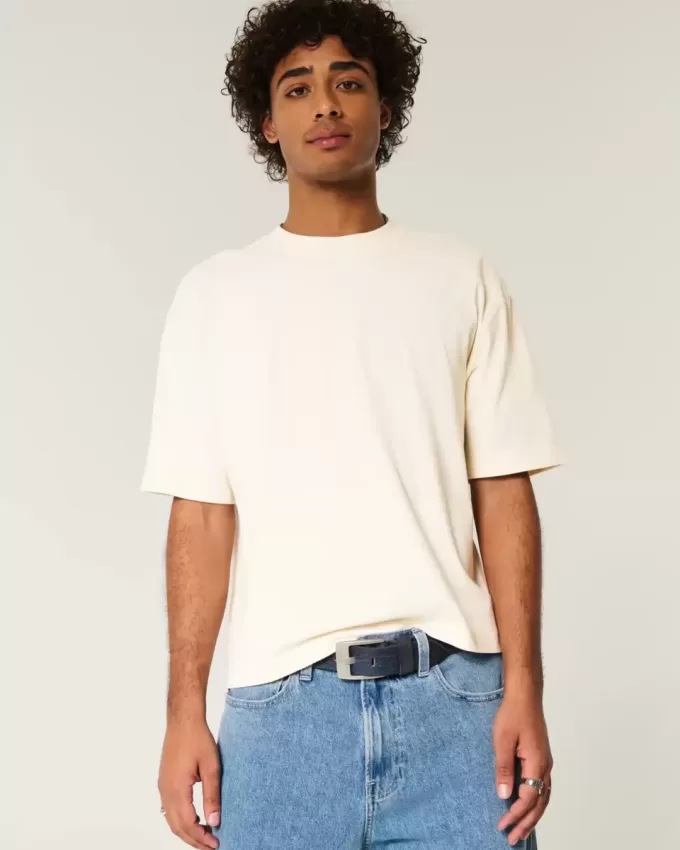 Tricou Boxy Heavyweight Crop Crew Tricou Boxy Heavyweight Crop Crew