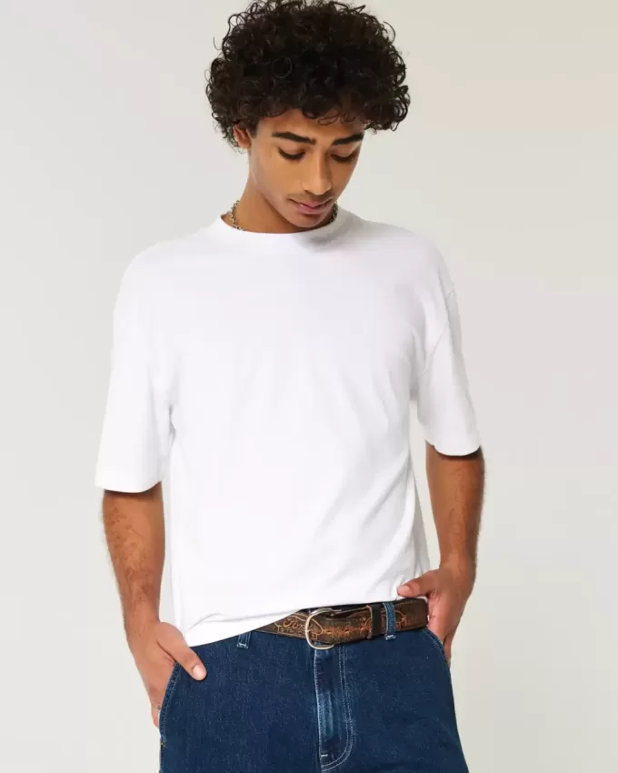 Tricou Boxy Heavyweight Crop Crew