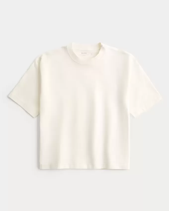 Tricou Boxy Heavyweight Crop Crew Tricou Boxy Heavyweight Crop Crew