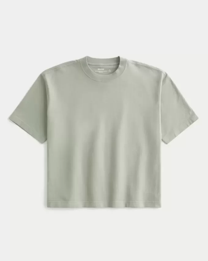 Tricou Boxy Heavyweight Crop Crew Tricou Boxy Heavyweight Crop Crew