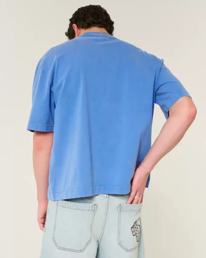 Tricou Boxy Heavyweight Crop Washed Crew