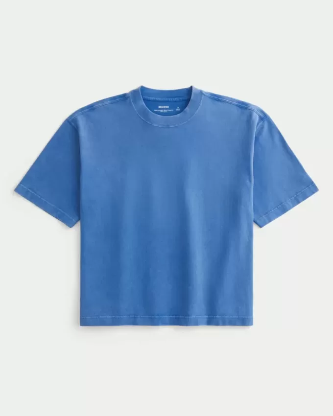 Tricou Boxy Heavyweight Crop Washed Crew