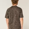 Tricou boxy Heavyweight din bumbac cu imprimeu leopard