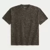 Tricou boxy Heavyweight din bumbac cu imprimeu leopard
