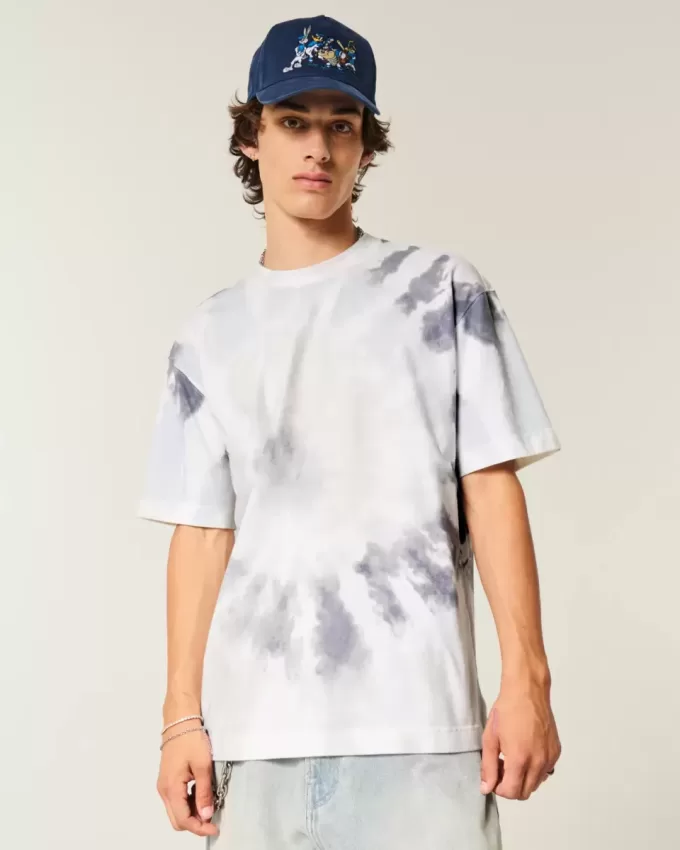 Tricou boxy Heavyweight din bumbac Tie-Dye