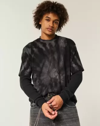 Tricou boxy Heavyweight din bumbac Tie-Dye