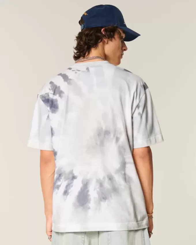 Tricou boxy Heavyweight din bumbac Tie-Dye