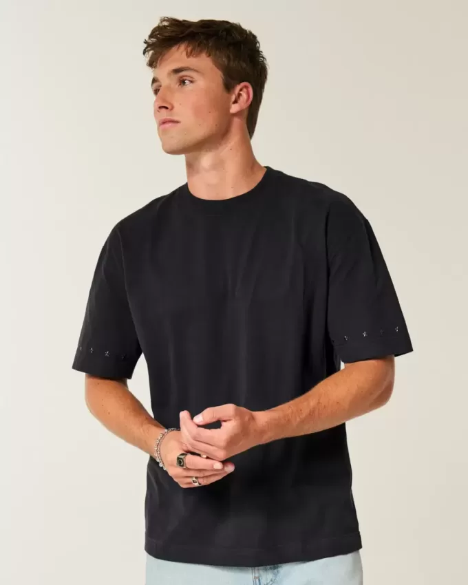 Tricou Boxy Heavyweight Star Embodded Crew Tricou Boxy Heavyweight Star Embodded Crew