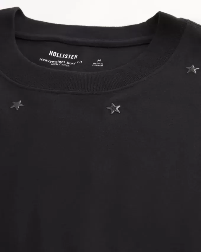 Tricou Boxy Heavyweight Star Embodded Crew Tricou Boxy Heavyweight Star Embodded Crew