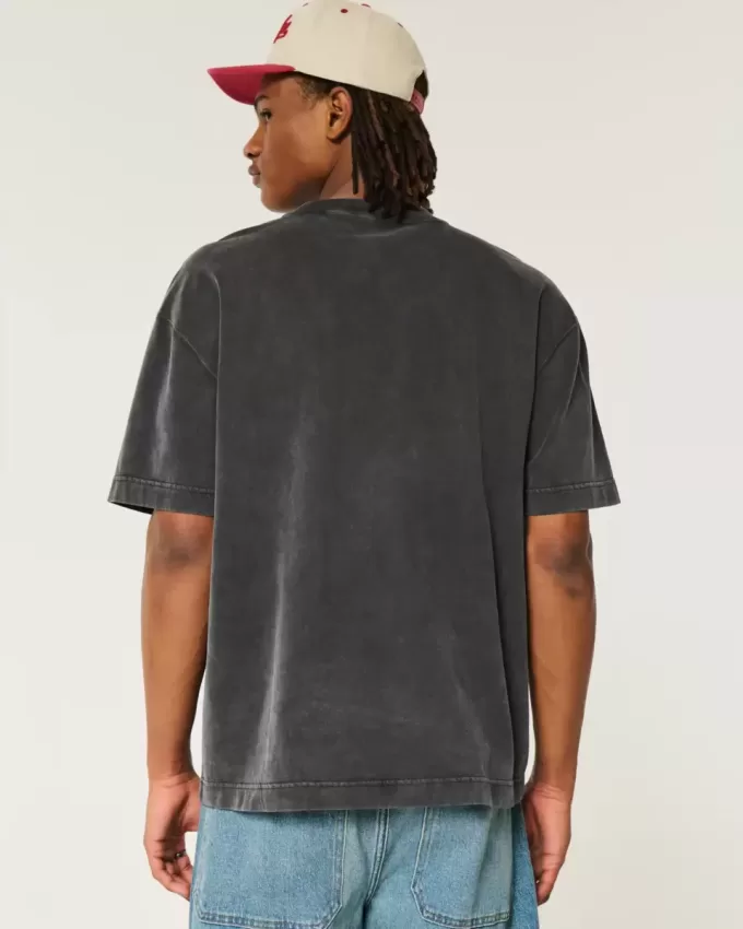 Tricou Boxy Heavyweight Washed Crew Tricou Boxy Heavyweight Washed Crew
