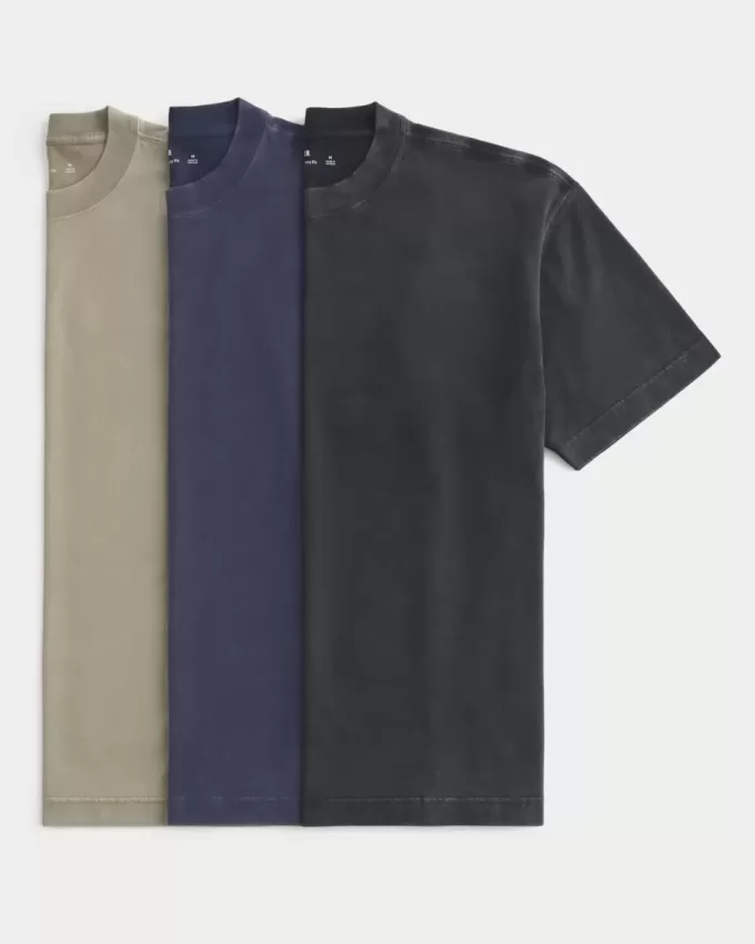 Tricou Boxy Heavyweight Washed Crew Pachet de 3 Tricou Boxy Heavyweight Washed Crew Pachet de 3
