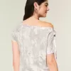 Tricou Camo cu cravată ușor de pe umăr Tricou Camo cu cravată ușor de pe umăr