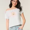 Tricou cu cravată ușor de pe umăr Tricou cu cravată ușor de pe umăr