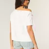 Tricou cu cravată ușor de pe umăr Tricou cu cravată ușor de pe umăr