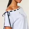 Tricou cu cravată ușor de pe umăr Tricou cu cravată ușor de pe umăr