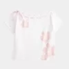 Tricou cu cravată ușor de pe umăr Tricou cu cravată ușor de pe umăr