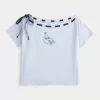 Tricou cu cravată ușor de pe umăr Tricou cu cravată ușor de pe umăr