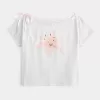Tricou cu cravată ușor de pe umăr Tricou cu cravată ușor de pe umăr