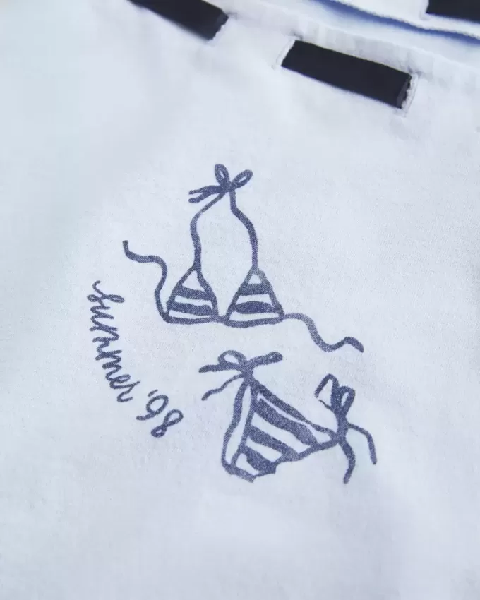 Tricou cu cravată ușor de pe umăr Tricou cu cravată ușor de pe umăr