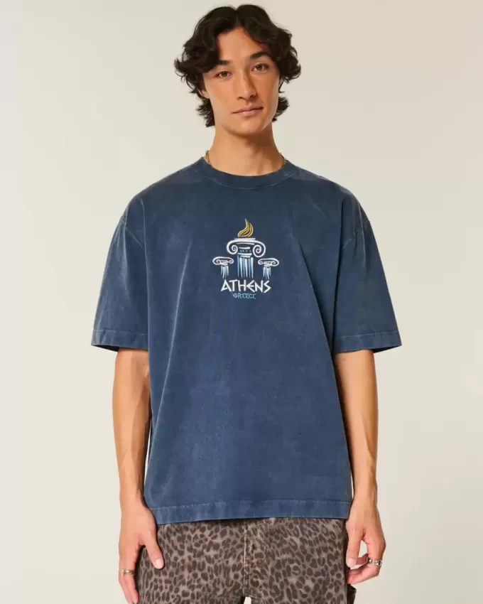 Tricou cu grafic Atena Boxy Heavyweight Tricou cu grafic Atena Boxy Heavyweight