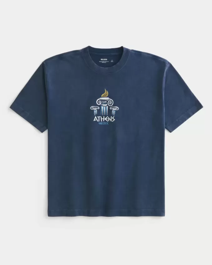 Tricou cu grafic Atena Boxy Heavyweight Tricou cu grafic Atena Boxy Heavyweight