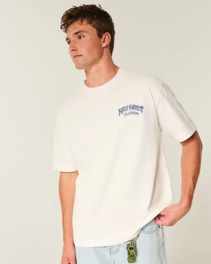 Tricou cu grafică Boxy Heavyweight Key West Tricou cu grafică Boxy Heavyweight Key West
