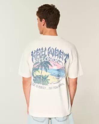 Tricou cu grafică Boxy Heavyweight Key West
