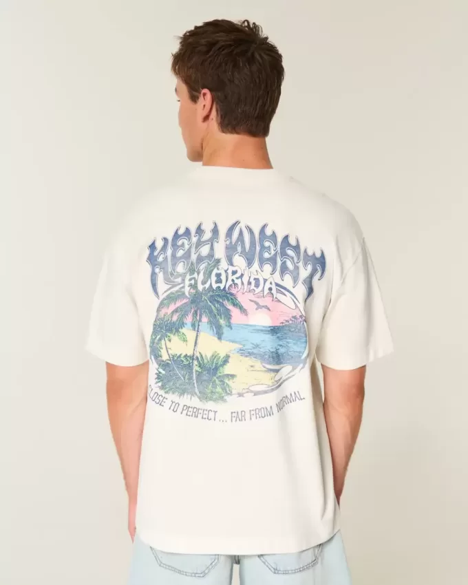 Tricou cu grafică Boxy Heavyweight Key West Tricou cu grafică Boxy Heavyweight Key West