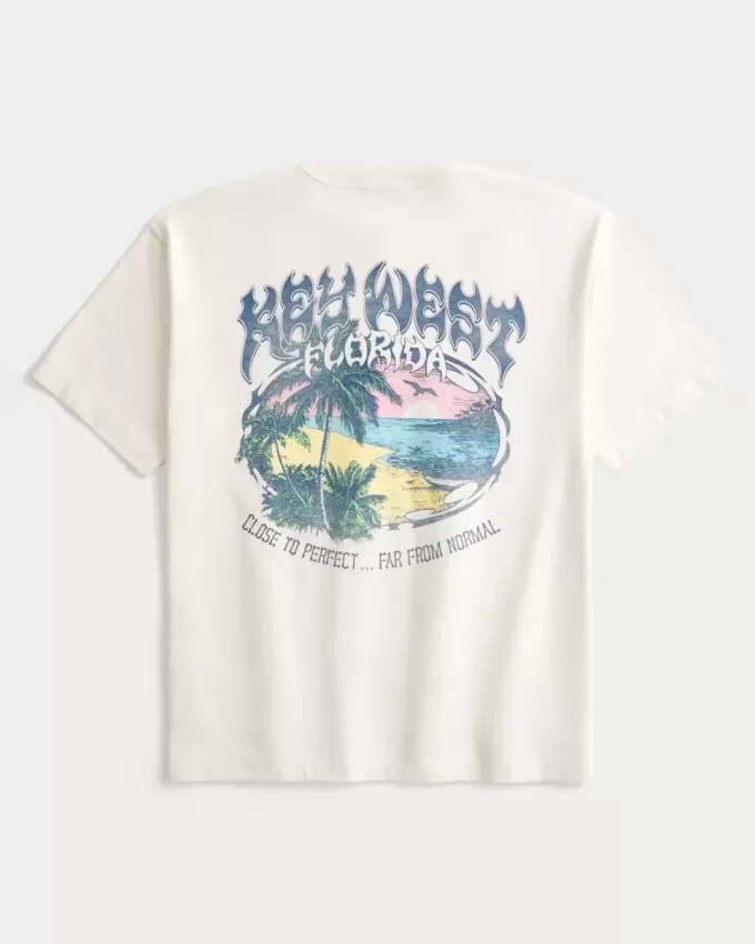 Tricou cu grafică Boxy Heavyweight Key West Tricou cu grafică Boxy Heavyweight Key West