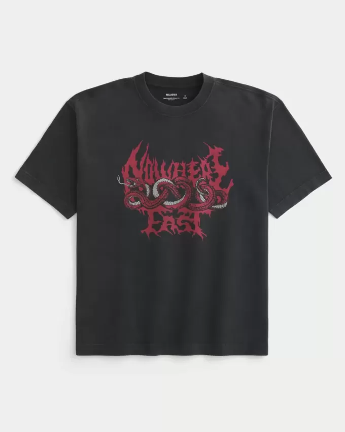 Tricou cu grafică Boxy Heavyweight Nowhere Fast Tricou cu grafică Boxy Heavyweight Nowhere Fast