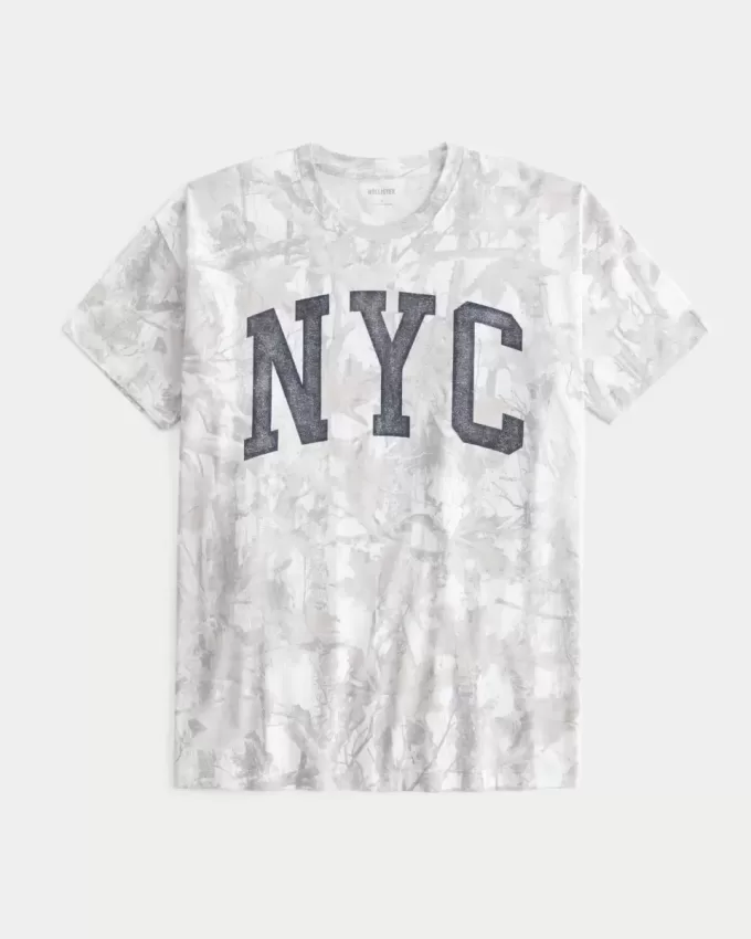 Tricou cu grafic Camo NYC supradimensionat Tricou cu grafic Camo NYC supradimensionat
