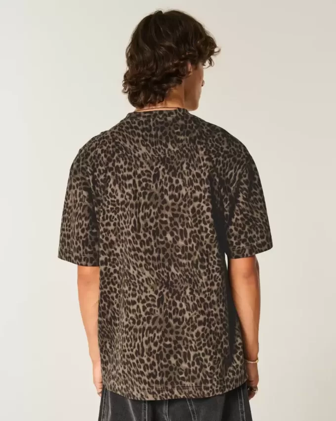 Tricou cu grafic Dodge Hellcat Boxy Heavyweight Print Leopard Tricou cu grafic Dodge Hellcat Boxy Heavyweight Print Leopard