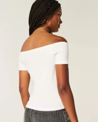 Tricou cu grafic drăguț fără umăr