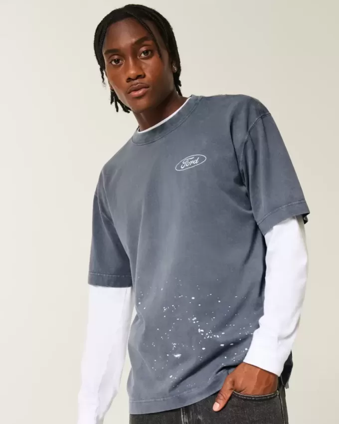 Tricou cu grafic Ford Boxy Heavyweight Tricou cu grafic Ford Boxy Heavyweight