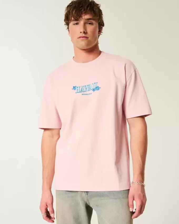 Tricou cu grafic Hawaii Heavyweight Boxy