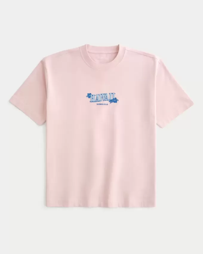 Tricou cu grafic Hawaii Heavyweight Boxy