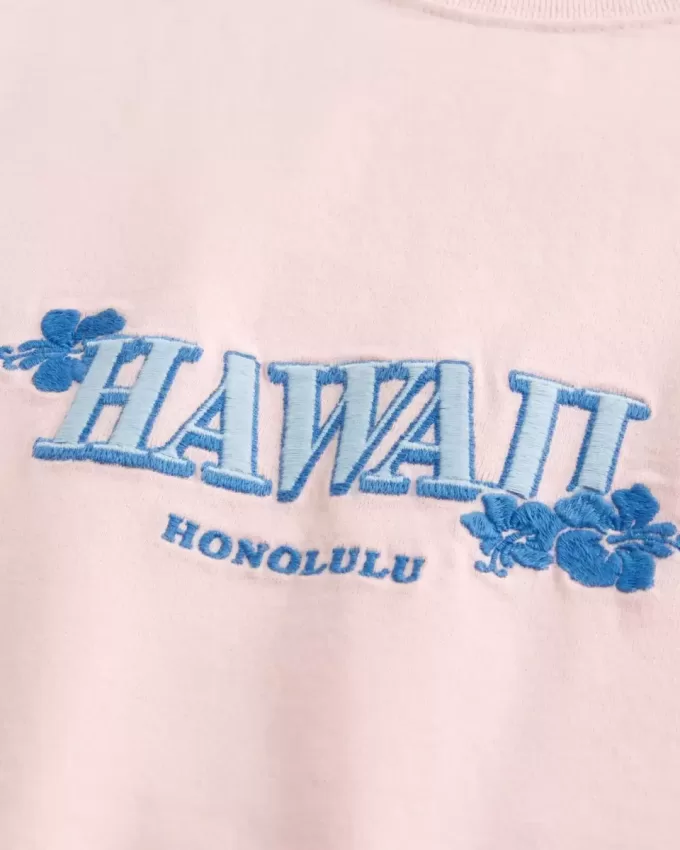 Tricou cu grafic Hawaii Heavyweight Boxy