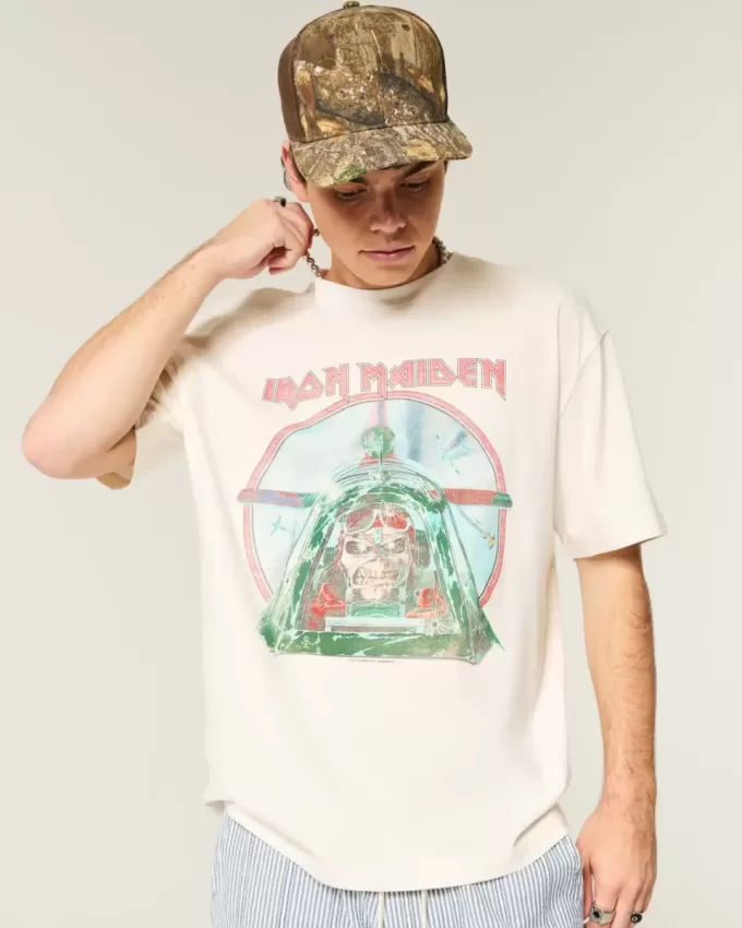 Tricou cu grafic Iron Maiden boxy Tricou cu grafic Iron Maiden boxy
