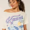 Tricou cu grafic Kauai, supradimensionat, cu umeri Tricou cu grafic Kauai, supradimensionat, cu umeri
