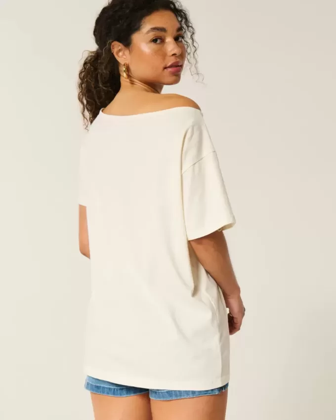 Tricou cu grafic Kauai, supradimensionat, cu umeri Tricou cu grafic Kauai, supradimensionat, cu umeri