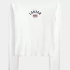 Tricou cu grafic Londra ușor de pe umăr Tricou cu grafic Londra ușor de pe umăr