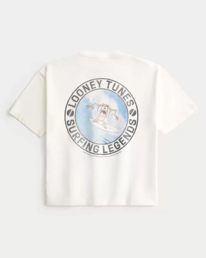 Tricou cu grafic Looney Tunes Taz Crop Boxy Tricou cu grafic Looney Tunes Taz Crop Boxy