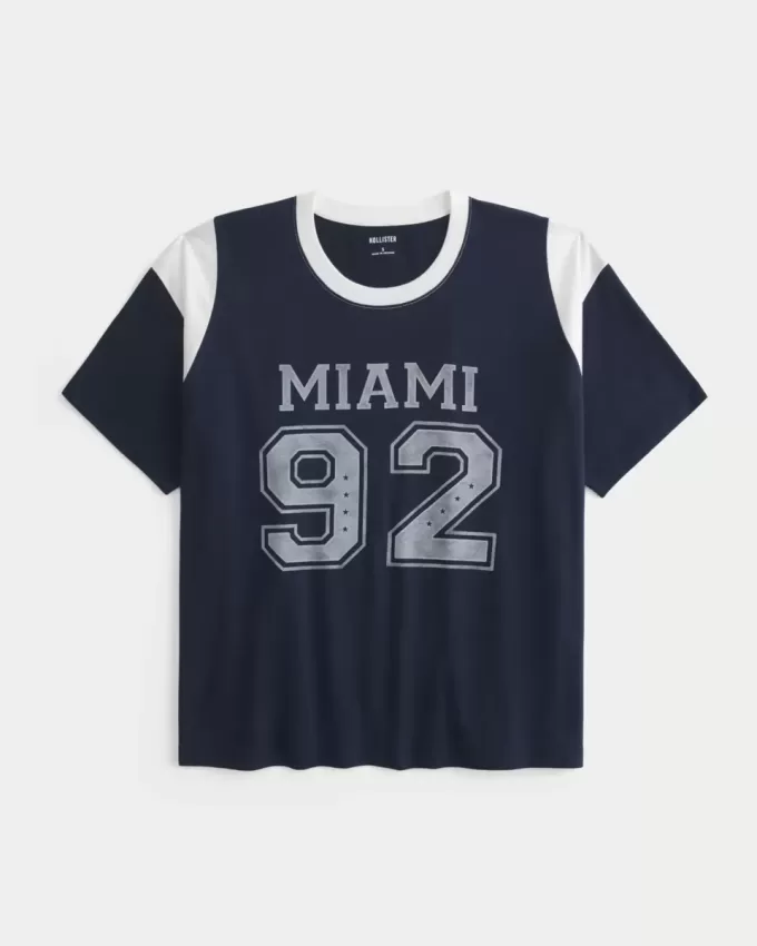 Tricou cu grafic Miami supradimensionat Tricou cu grafic Miami supradimensionat