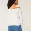 Tricou cu grafic Montauk, fără umăr, cu dantelă Tricou cu grafic Montauk, fără umăr, cu dantelă