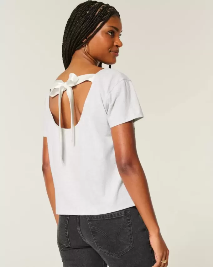 Tricou cu grafic New York Easy Ribbon Tie-Back Tricou cu grafic New York Easy Ribbon Tie-Back