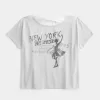 Tricou cu grafic New York Easy Ribbon Tie-Back Tricou cu grafic New York Easy Ribbon Tie-Back